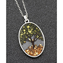 Necklace Tree of Life Oval Green
